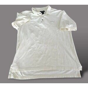 Vtg Top Flite By Spalding Polo Golf Shirt White Mens L 100% Cotton Read